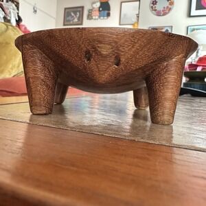 VTG Kava Bowl Tanoa Fijian Hand Carved 5.25 X 1.5 Inch